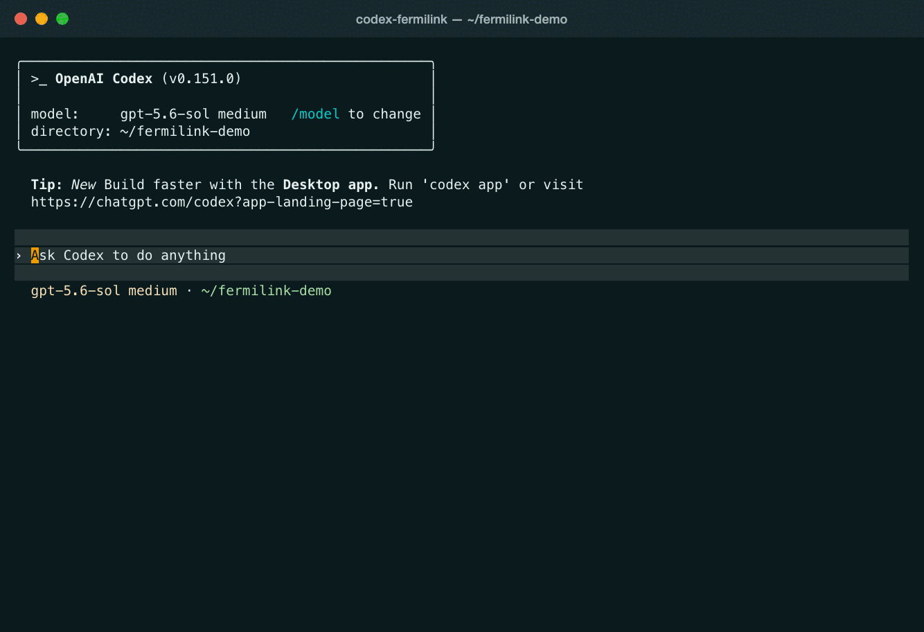 Open codex-fermilink and type /profile to use FermiLink scientific workflows.